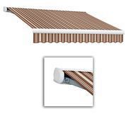 Victoria 10 ft. Motorized Retractable Luxury Cassette Awning (8 ft. Projection) (Right Motor) in Brown/Terra Cotta Multi-Stripe
