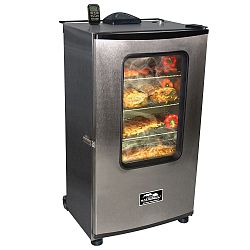 40-inch Electric Smokehouse with Window and RF Remote in Stainless Steel