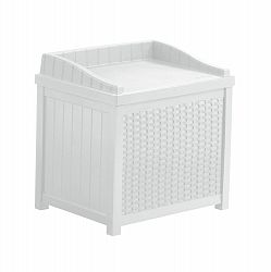 22 Gal. Resin Wicker Deck Box with Seat