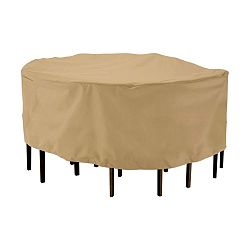 Classic Accessories Terrazzo Patio Large Round Table Cover Brown/Tan