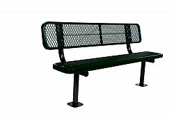 6 ft. Commercial Surface-Mount Bench with Back in Black
