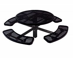 46-inch Commercial Round In-Ground Table in Black