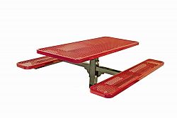 6 ft. Commercial Rectangular In-Ground Table in Red