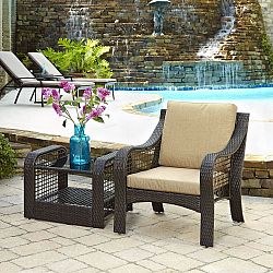 Lanai Breeze Collection Patio Accent Chair and End Table