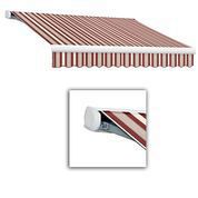Victoria 10 ft. Motorized Retractable Luxury Cassette Awning (8 ft. Projection) (Right Motor) in Burgundy/Gray/White Multi-Stripe