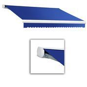 Victoria 8 ft. Motorized Retractable Luxury Cassette Awning (7 ft. Projection) (Left Motor) in Bright Blue