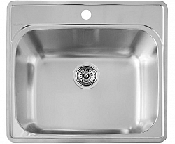 Stainless Steel Topmount Laundry Sink, Single Bowl, 1-Hole
