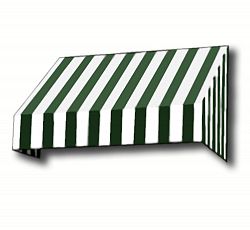 Toronto 3 ft. Window / Entry Awning (24-inch Projection) in Forest / White Stripe