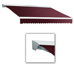 Destin 16 ft. Motorized (Left Side) Retractable Awning with Hood (10 ft. Projection) in Burgundy