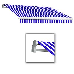 Maui 18 ft. Manual Retractable Awning (10 ft. Projection) in Bright Blue / White Stripe