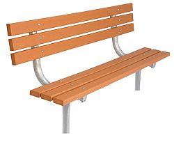 6 ft. Commercial Recycled Plastic In-Ground Bench with Back in Cedar