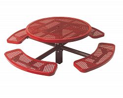 46-inch Commercial Round In-Ground Table in Red