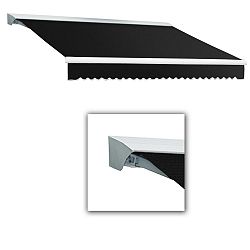 Destin 10 ft. Motorized (Left Side) Retractable Awning with Hood (8 ft. Projection) in Black