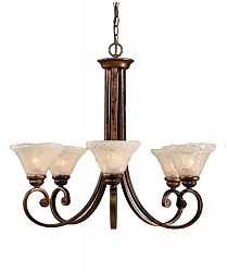 Concord 5-Light Ceiling Bronze Chandelier with a Clear Crystal Glass