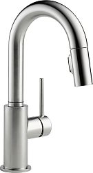 Trinsic Single Handle Pull-Down Bar Faucet, Arctic Stainless