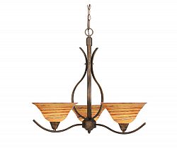 Concord 3-Light Ceiling Bronze Chandelier with a Firré Saturn Glass