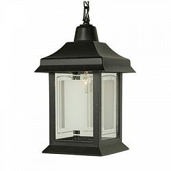 Victoria Series, Black With Etched Glass Panels, Chain Mount