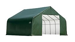 30 ft. x 24 ft. x 16 ft. Peak Style Shelter with Green Cover