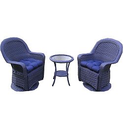 3 PC Conversations Set With Navy Cushions