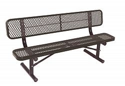 6 ft. Commercial Portable Bench with Back in Black