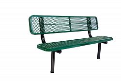 6 ft. Commercial In-Ground Bench with Back in Green