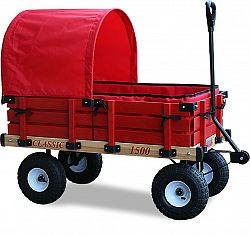 Millside 20"X38" Wooden Covered Wagon W/Pads, 4"X10" Trs