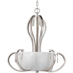 Dazzle Collection 5-Light Brushed Nickel Foyer Pendant