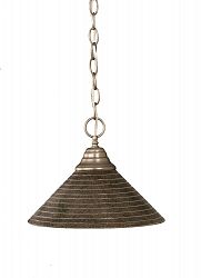 Concord 1-Light Ceiling Brushed Nickel Pendant with a Charcoal Spiral Glass