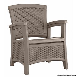 Club Chair With Storage, Taupe