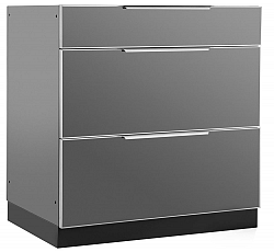Outdoor Kitchen 3 Drawer Cabinet Aluminum Slate