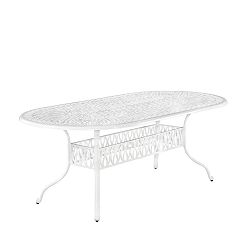 Floral Blossom White Oval Dining Table