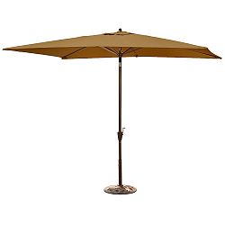 Adriatic 6.5-ft x 10-ft Rectangular Market Umbrella in Stone Sunbrella Acrylic