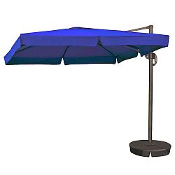 Santorini II 10-ft Square Cantilever Umbrella w/ Valance in Blue Sunbrella Acrylic