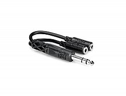 HOSA YMP-234 Y Cable - 1/4" TRS Male To Dual 3.5mm TRS Female - 6 inches