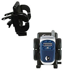 Innovative Vent Cradle Vehicle Mount for the Motorola V226 - Adjustable Vent Clip Holder for Most Car / Auto Vent Systems