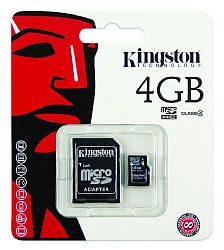 Kingston 4GB MicroSD Card with SD Adapter