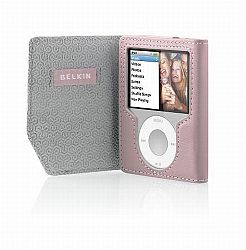 Belkin Layered Leather Folio for Ipod Nano 3G (Pink and Gray)