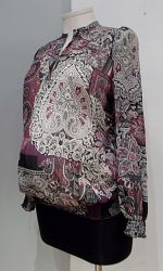 Jules & Jim Maternity purple paisley print chiffon blouse - M