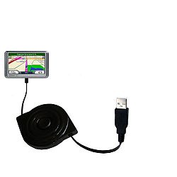 Garmin Nuvi 200 200W- wiried Gomadic compact and retractable USB Charge cable - a USB Power Port Ready design and uses TipExchange