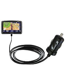 Gomadic Intelligent Compact Car / Auto DC Charger for the TomTom XL 340S - 2A / 10W power at half the size. Uses Gomadic TipExchange Technology