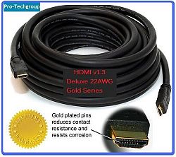 Pro-Techgroup Profesional Quality 40 ft HDMI 1.3a 22 AWG Category 2 CL2 rated Gold plated - 10.2 Gbps 1080p Deep Color