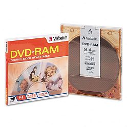 Verbatim : Disc Dvd-Ram 9.4Gb R/W Double Sided Type 4 Removable 1Pk 3Xsided 3X -:- Sold As 2 Packs Of - 1 / Total Each