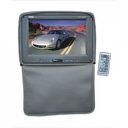 Pyle PL1101HRGR Adjustable Headrests with Built-In 11-Inch TFT/LCD Monitor with IR Transmitter and Cover, Gray