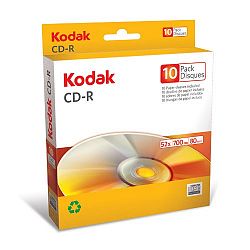 Kodak 20111 CD-R 80 10 Pack Paper Box with 10 Sleeves