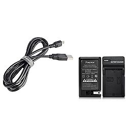 EForCity Acirc Reg Battery Charger Plus 6ft 1 8m Type A To B USB Data Cord Compatible With LP E5 Batteries EOS 500D Rebel T1i Kiss X3 HEC0NKE35-2908