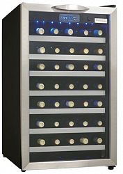 Danby Products Danby 4.0 Cu. Ft (45 Bottle) Capacity Compact Wine Cooler Silver Metallic