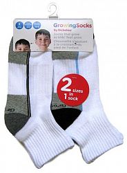Growing Socks Boys Growing Sock By Richelieu Quarter Anklet Sock White 13-9