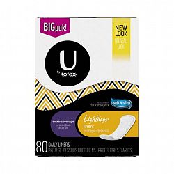 U By Kotex Lightdays Liners, Extra Coverage, Unscented