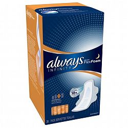 Always Infinity Size 4 Overnight Pads With Wings, Unscented