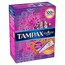 Tampax Radiant Plastic Super Plus Absorbency Unscented Tampons